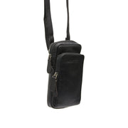 
Valdes Volnerfleer Phone Bag in klassiek 100% volnerfleer - Vooraanzicht & getailleerd silhouet | Online kopen