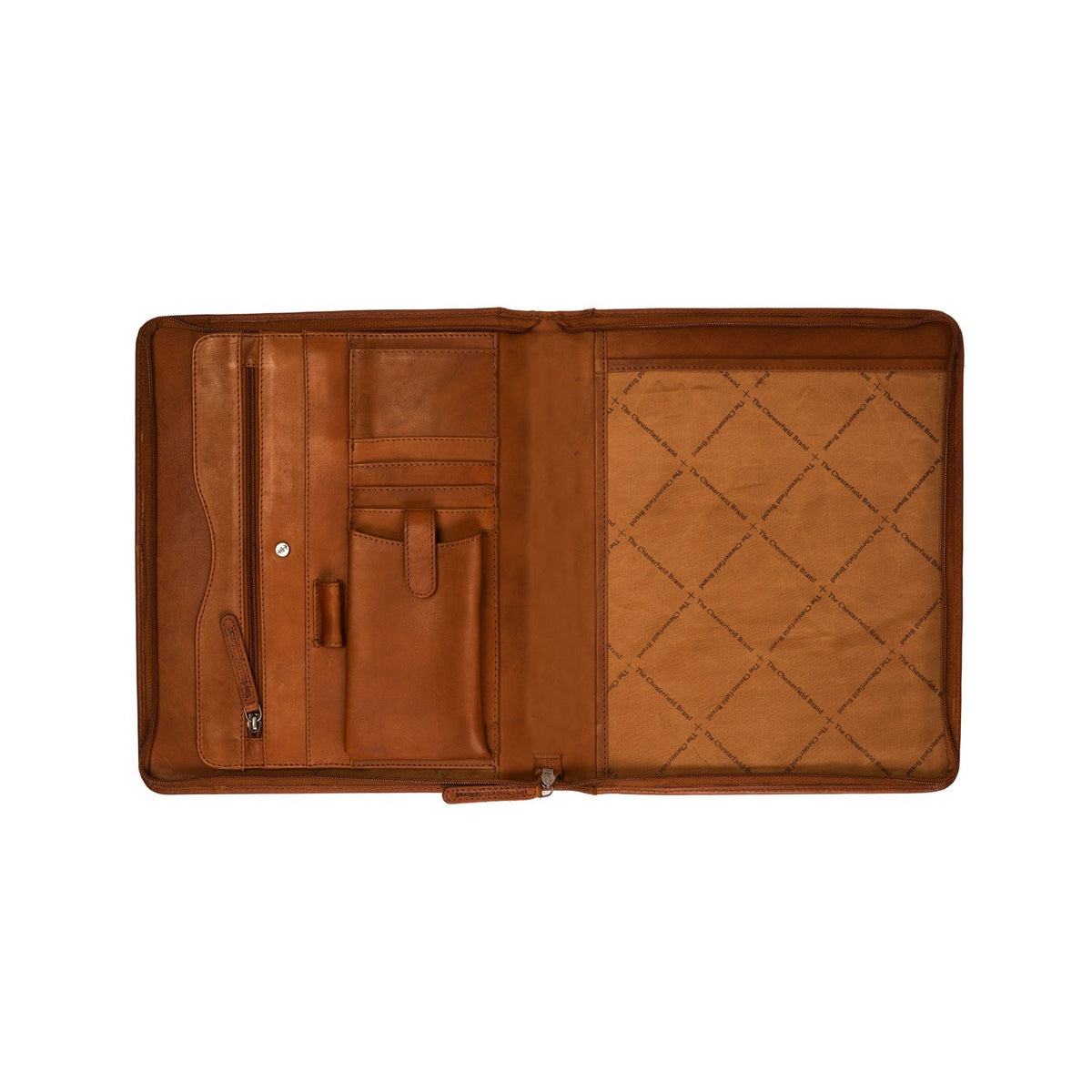 Cognac Leather Portfolio Barnet voor Dames, detail view 1