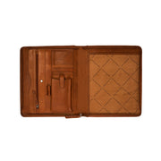 Cognac Leather Portfolio Barnet voor Dames, detail view 1