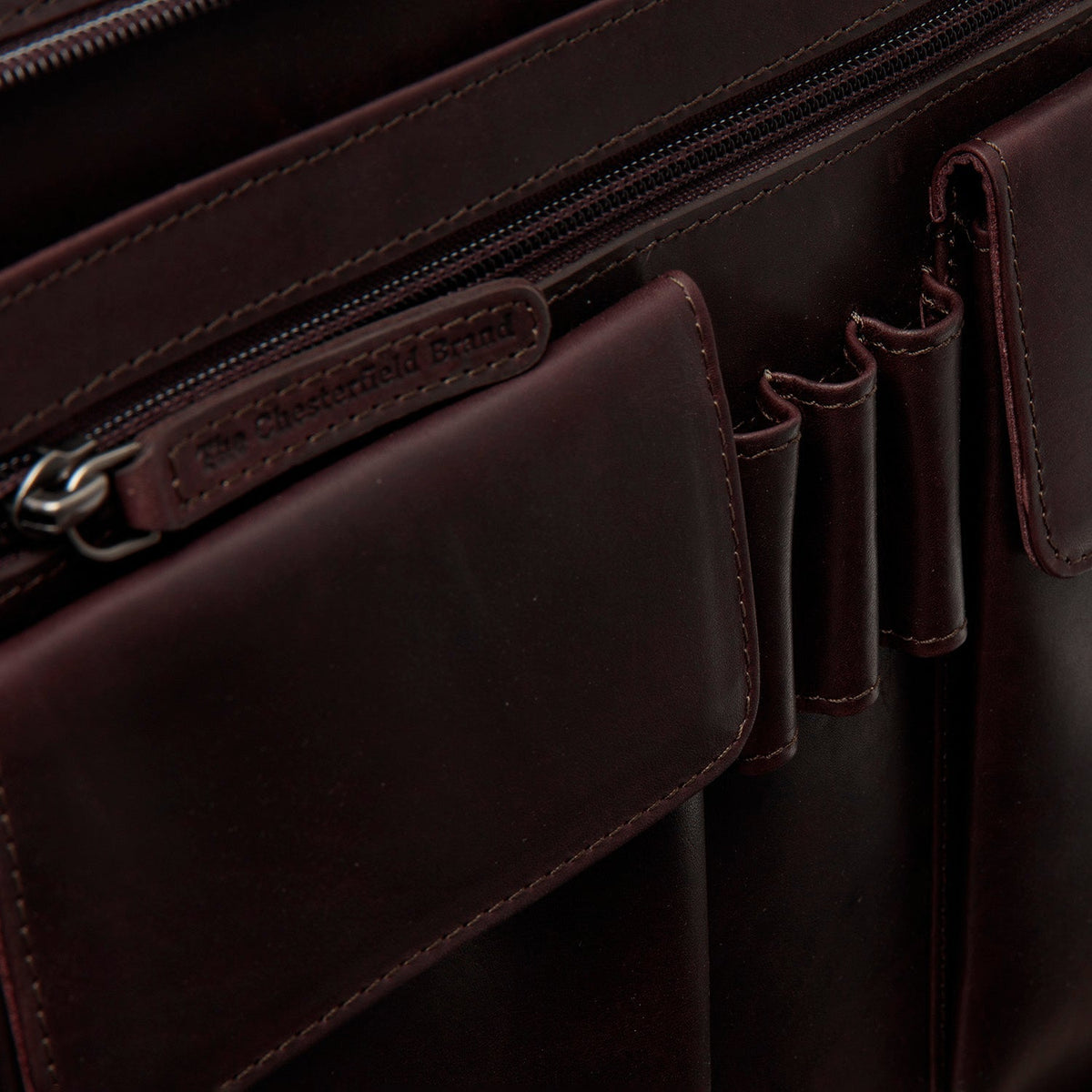 Brown Leather Portfolio Moreton voor Dames, detail view 3