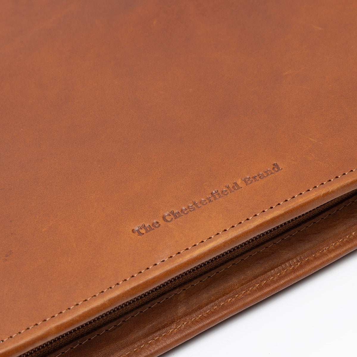 Cognac Leather Portfolio Moreton voor Dames, detail view 3