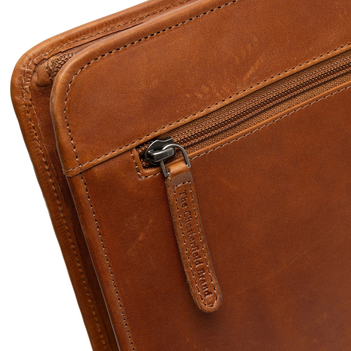 Cognac Leather Portfolio Moreton voor Dames, detail view 4