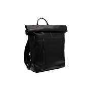 Liverpool Full-Grain Leather Roll-top Backpack voor Dames in Classic 100% Full-Grain Leather - Full Exterior Front Profile View | Buy Online