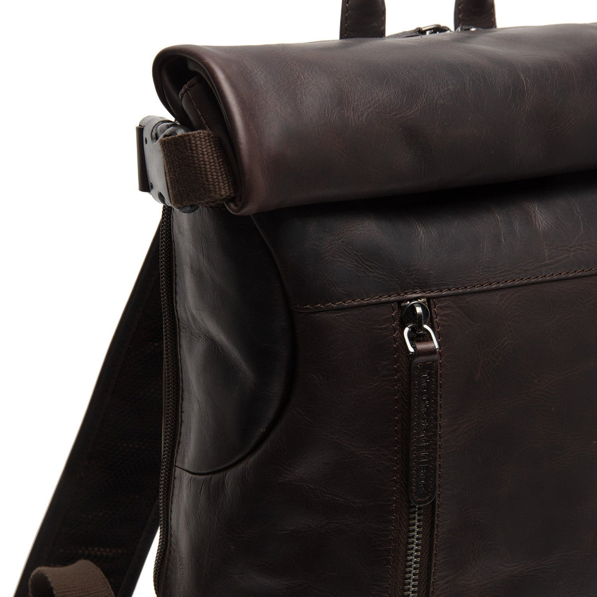 Mazara Full-Grain Leather Roll-top Backpack voor Dames – alternate product view 2