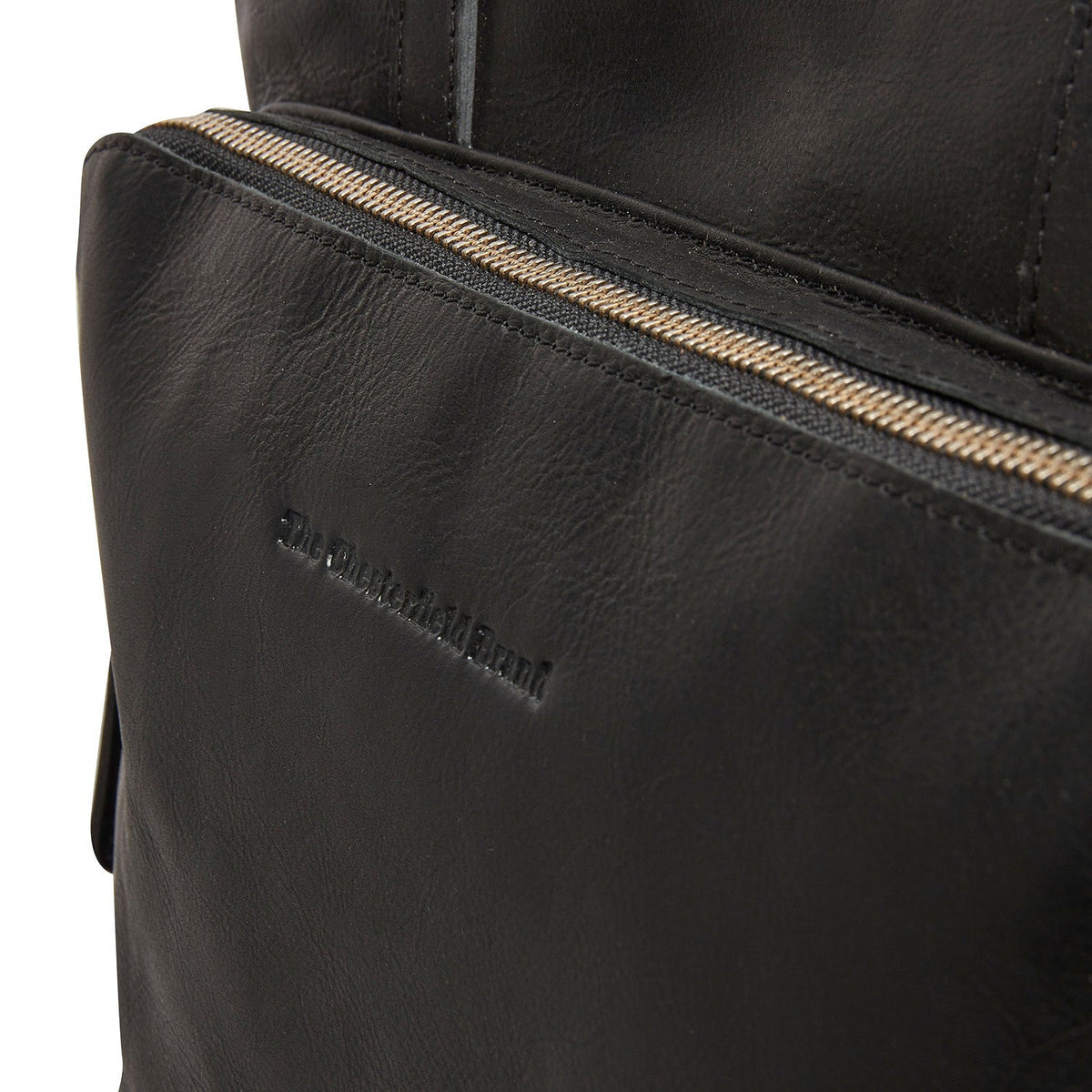 Solid Antique Brass Hardware &amp; Heavy-Duty Dual Zipper Detail on Alicante Full-Grain Leather Shopper voor Dames