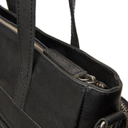 Alicante Full-Grain Leather Shopper voor Dames - Structured Side Profile Showing Gusset Depth &amp; Expansion Capacity