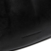 Alexandria Full-Grain Leather Shoulder Bag voor Dames - Structured Side Profile Showing Gusset Depth &amp; Expansion Capacity