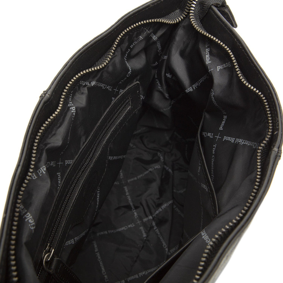 Solid Antique Brass Hardware &amp; Heavy-Duty Dual Zipper Detail on Amelia Full-Grain Leather Shoulder Bag voor Dames