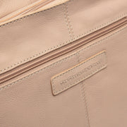 Astero Full-Grain Leather Shoulder Bag voor Dames - Structured Side Profile Showing Gusset Depth &amp; Expansion Capacity