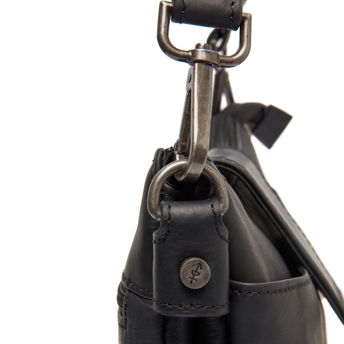 Calora Full-Grain Leather Shoulder Bag voor Dames - Structured Side Profile Showing Gusset Depth &amp; Expansion Capacity