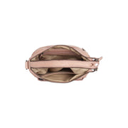 Solid Antique Brass Hardware &amp; Heavy-Duty Dual Zipper Detail on Caroline Full-Grain Leather Shoulder Bag voor Dames