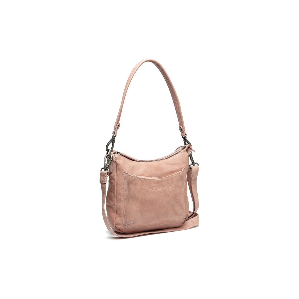 Caroline Full-Grain Leather Shoulder Bag voor Dames in Classic 100% Full-Grain Leather - Full Exterior Front Profile View | Buy Online