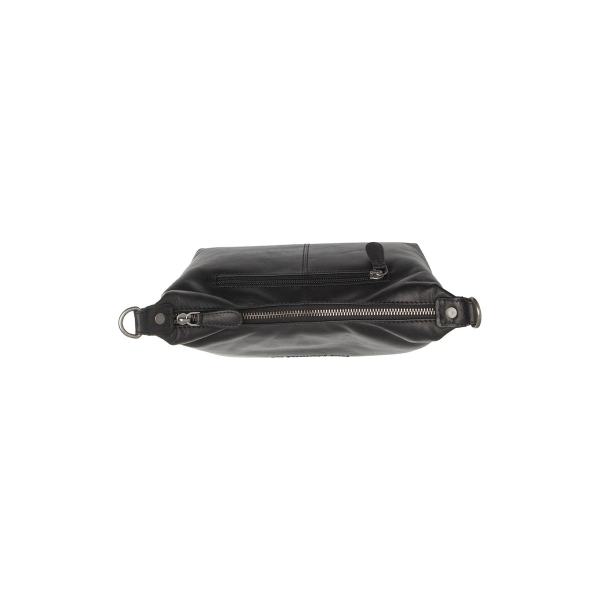 Solid Antique Brass Hardware &amp; Heavy-Duty Dual Zipper Detail on Christie Full-Grain Leather Shoulder Bag voor Dames