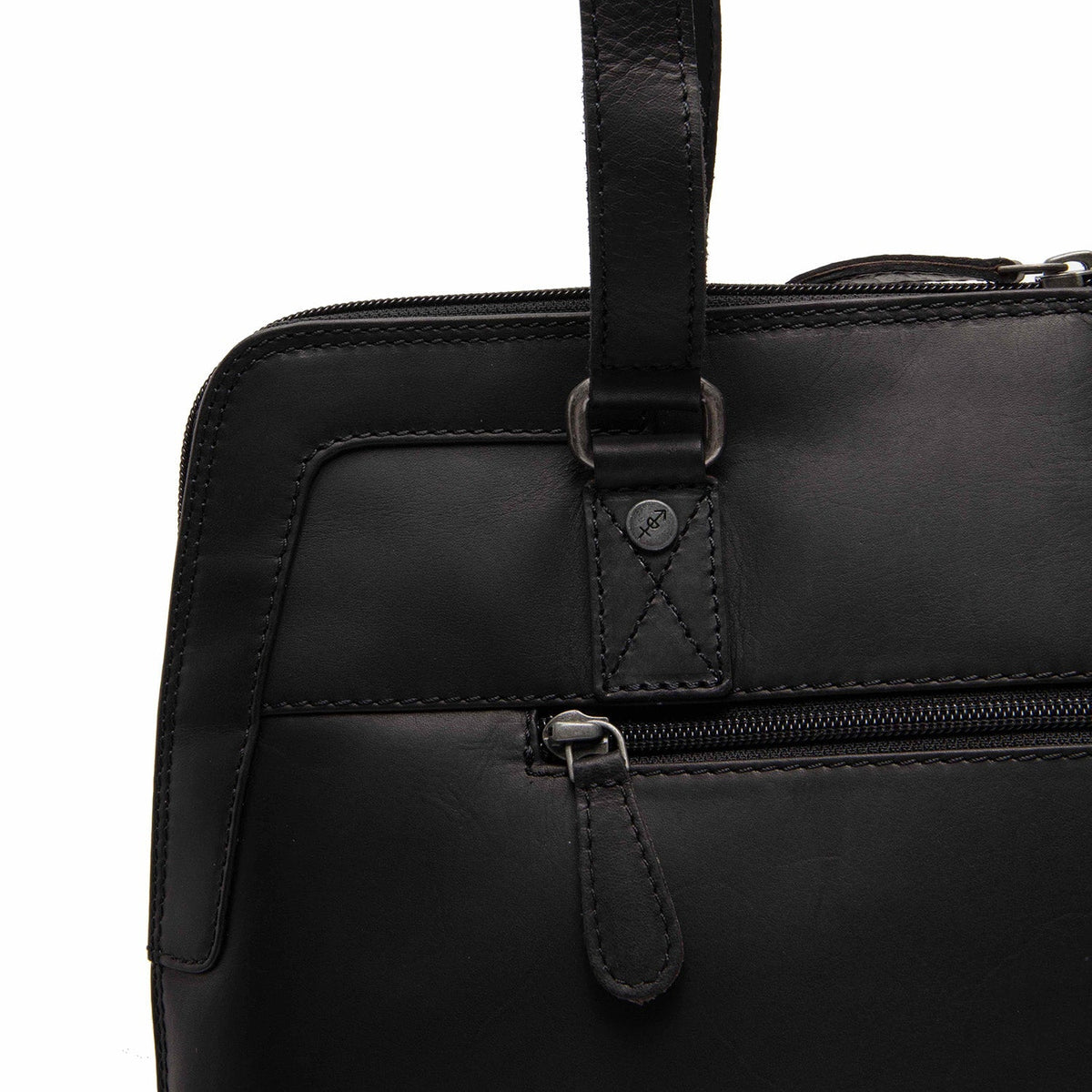 Elvar Full-Grain Leather Shoulder Bag voor Dames - Structured Side Profile Showing Gusset Depth &amp; Expansion Capacity