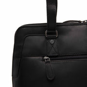 Elvar Full-Grain Leather Shoulder Bag voor Dames - Structured Side Profile Showing Gusset Depth &amp; Expansion Capacity