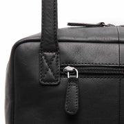 Fenno Full-Grain Leather Shoulder Bag voor Dames - Structured Side Profile Showing Gusset Depth &amp; Expansion Capacity