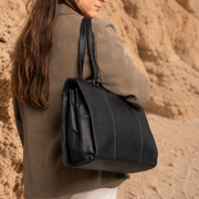 
Classic 100% Full-Grain leather Bag - Achteraanzicht met versterkte leren banden