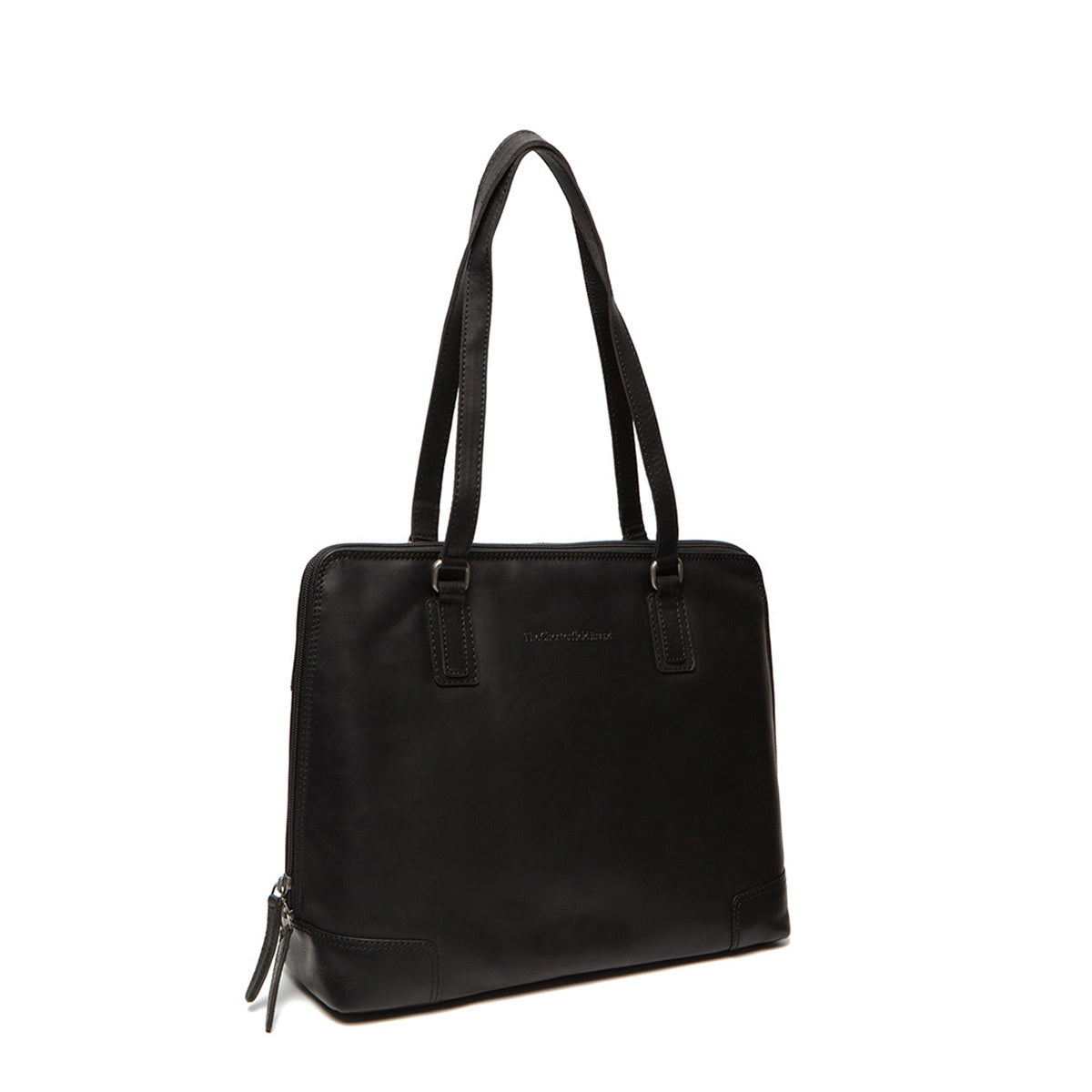 Flint Full-Grain Leather Shoulder Bag voor Dames in Classic 100% Full-Grain Leather - Full Exterior Front Profile View | Buy Online