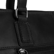 Flint Full-Grain Leather Shoulder Bag voor Dames - Structured Side Profile Showing Gusset Depth &amp; Expansion Capacity
