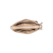 Solid Antique Brass Hardware &amp; Heavy-Duty Dual Zipper Detail on Irving Full-Grain Leather Shoulder Bag voor Dames