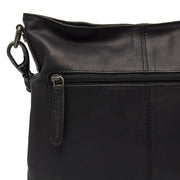 Solid Antique Brass Hardware &amp; Heavy-Duty Dual Zipper Detail on Jen Full-Grain Leather Shoulder Bag voor Dames