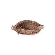Solid Antique Brass Hardware &amp; Heavy-Duty Dual Zipper Detail on Lucy Full-Grain Leather Shoulder Bag voor Dames
