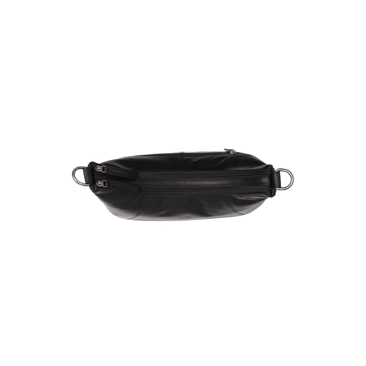 Solid Antique Brass Hardware &amp; Heavy-Duty Dual Zipper Detail on Marle Full-Grain Leather Shoulder Bag voor Dames