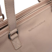 Marvos Full-Grain Leather Shoulder Bag voor Dames - Structured Side Profile Showing Gusset Depth &amp; Expansion Capacity