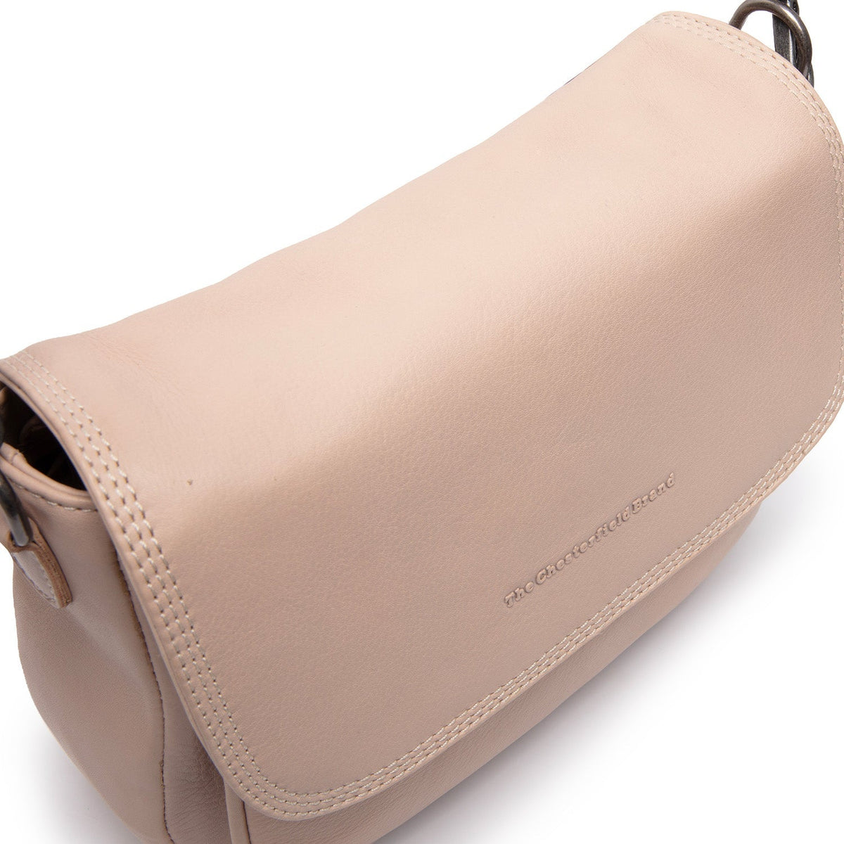 Solid Antique Brass Hardware &amp; Heavy-Duty Dual Zipper Detail on Miloa Full-Grain Leather Shoulder Bag voor Dames