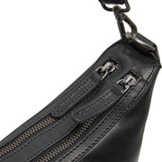 Moneva Full-Grain Leather Shoulder Bag voor Dames - Structured Side Profile Showing Gusset Depth &amp; Expansion Capacity