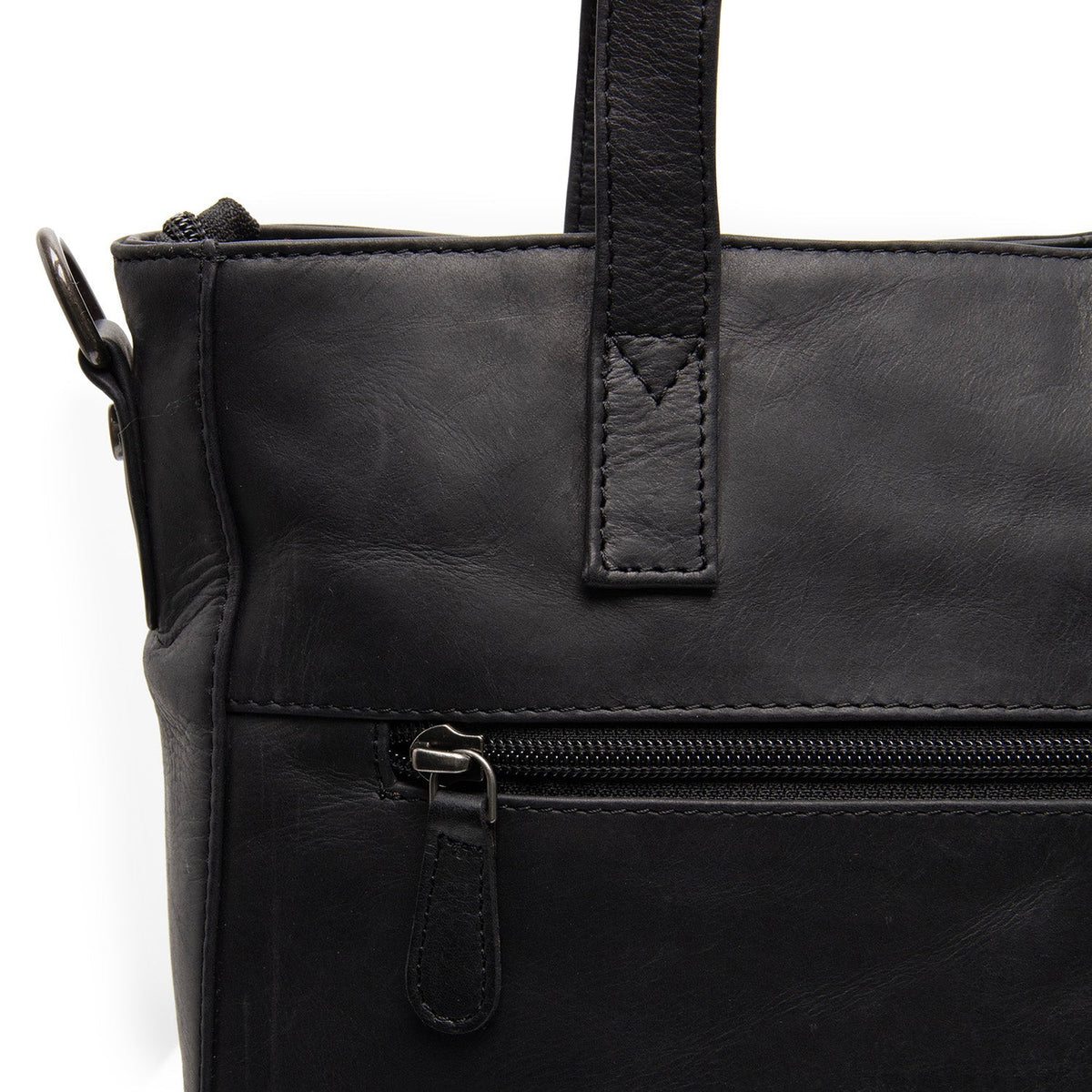 Mosel Full-Grain Leather Shoulder Bag voor Dames - Structured Side Profile Showing Gusset Depth &amp; Expansion Capacity