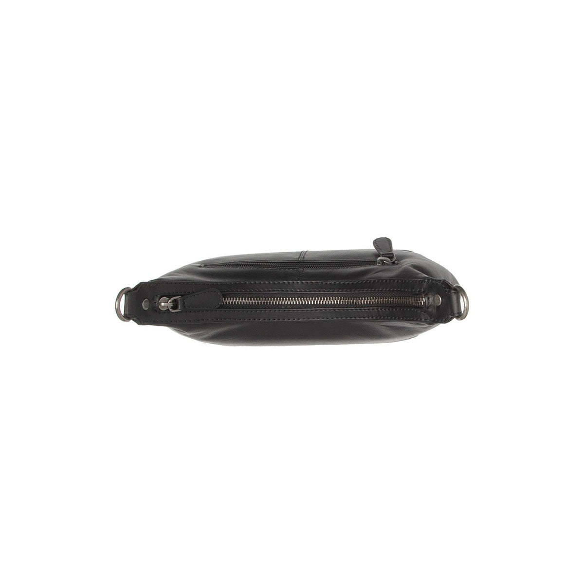 Nancy Full-Grain Leather Shoulder Bag voor Dames - Structured Side Profile Showing Gusset Depth &amp; Expansion Capacity