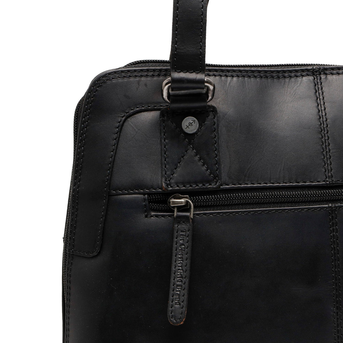 Seron Full-Grain Leather Shoulder Bag voor Dames - Structured Side Profile Showing Gusset Depth &amp; Expansion Capacity