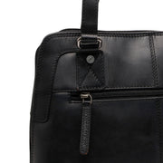 Seron Full-Grain Leather Shoulder Bag voor Dames - Structured Side Profile Showing Gusset Depth &amp; Expansion Capacity