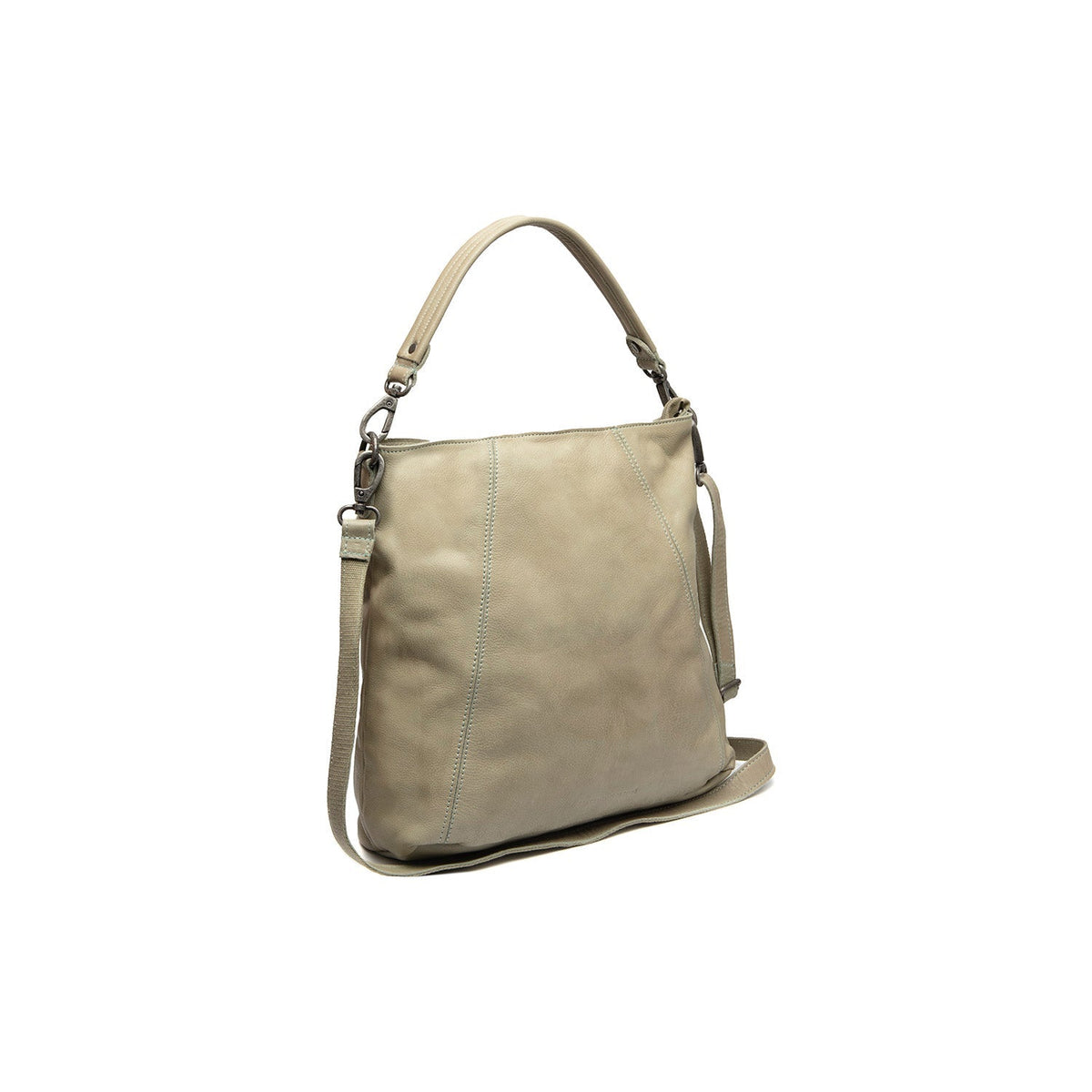 Sintra Full-Grain Leather Shoulder Bag in klassiek 100% volnerfleer - Full Exterior Vooraanzicht & getailleerd silhouet | Online kopen