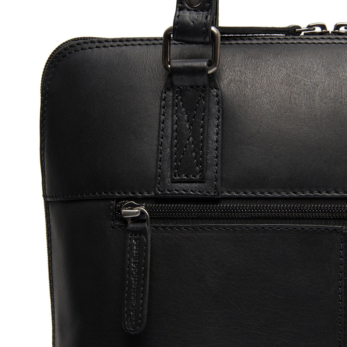 Viamonte Full-Grain Leather Shoulder Bag voor Dames - Structured Side Profile Showing Gusset Depth &amp; Expansion Capacity