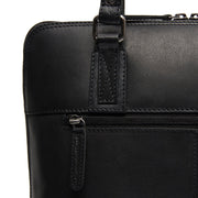 Viamonte Full-Grain Leather Shoulder Bag voor Dames - Structured Side Profile Showing Gusset Depth &amp; Expansion Capacity