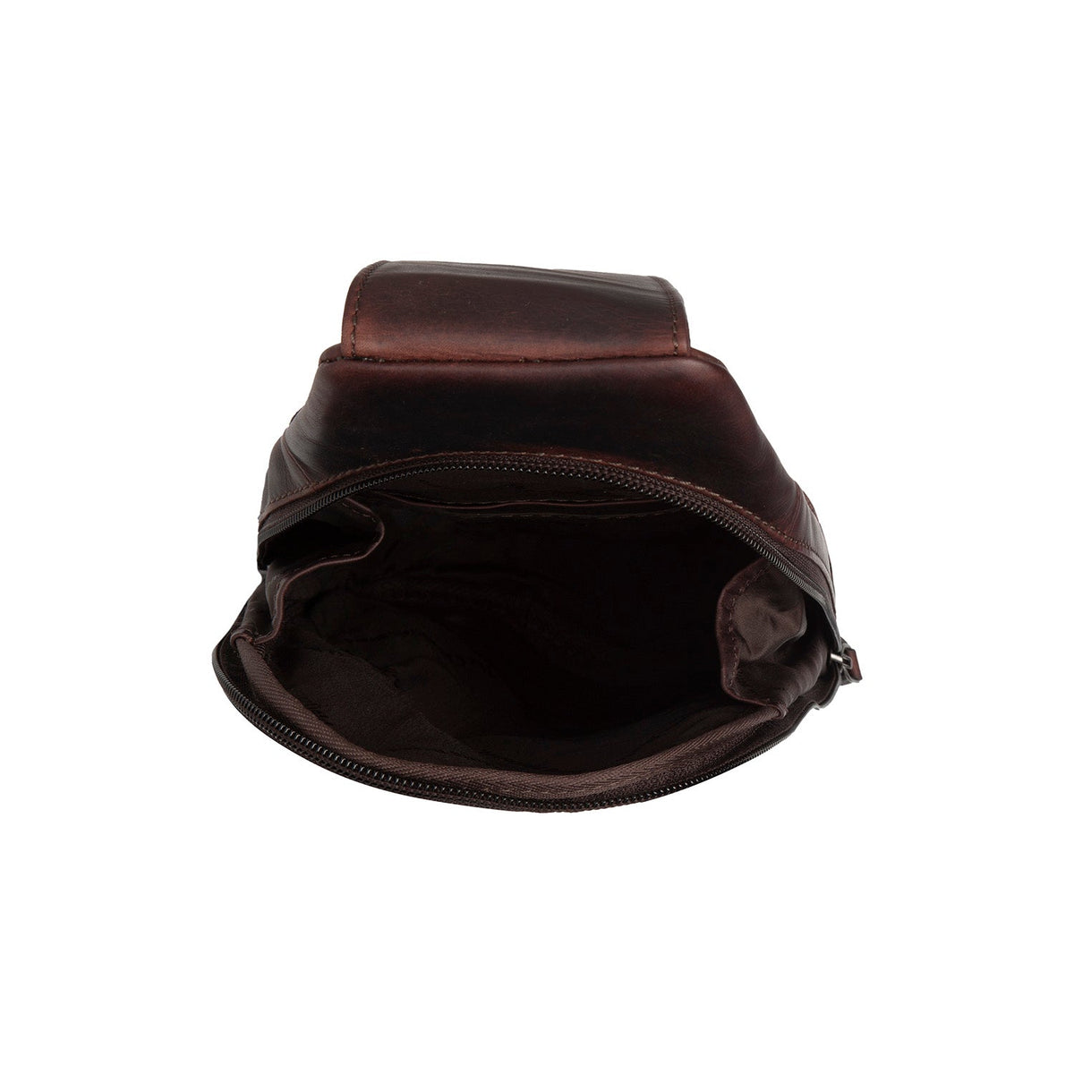 Brown Leather Sling Bag Bowey voor Dames, detail view 3