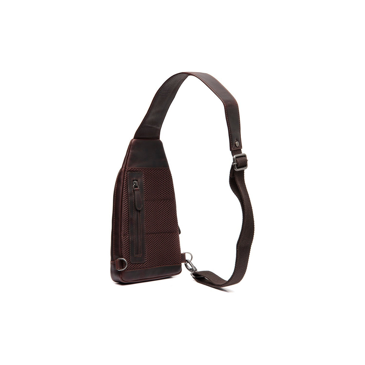 Brown Leather Sling Bag Bowey voor Dames, detail view 5