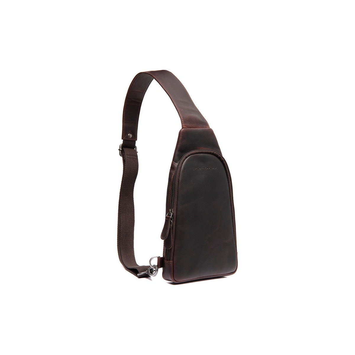 Brown Leather Sling Bag Bowey voor Dames, front view