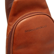 Cognac Leather Sling Bag Bowey voor Dames, detail view 1