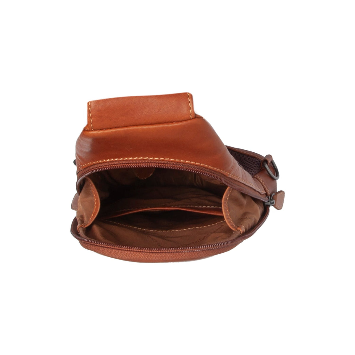 Cognac Leather Sling Bag Bowey voor Dames, detail view 4