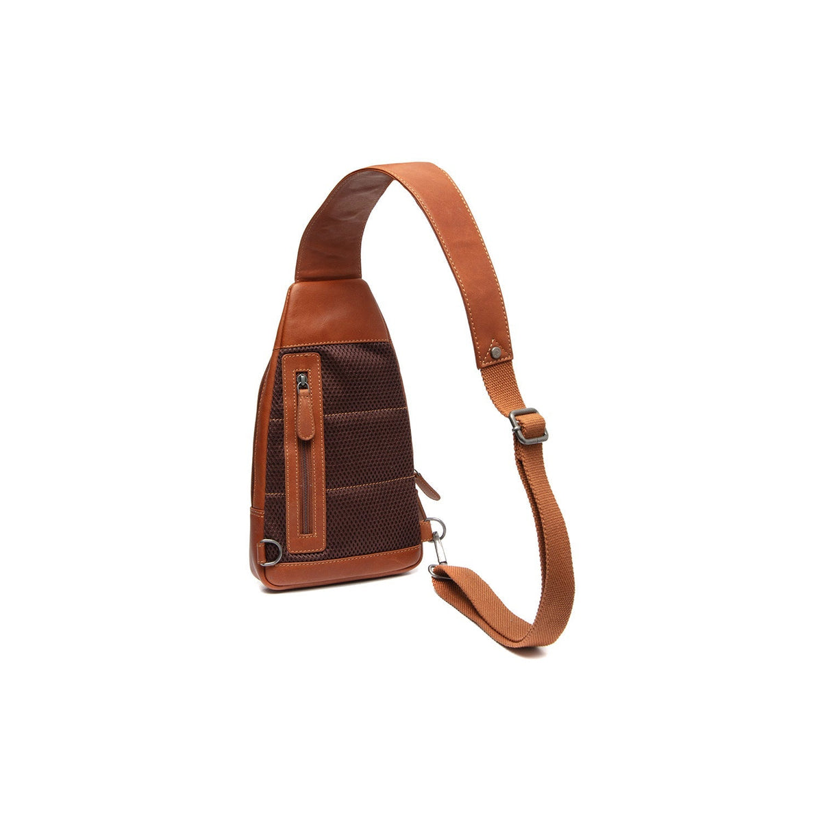 Cognac Leather Sling Bag Bowey voor Dames, detail view 6