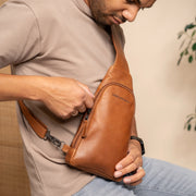 Leather Sling Bag Bowey voor Dames – alternate product view 2
