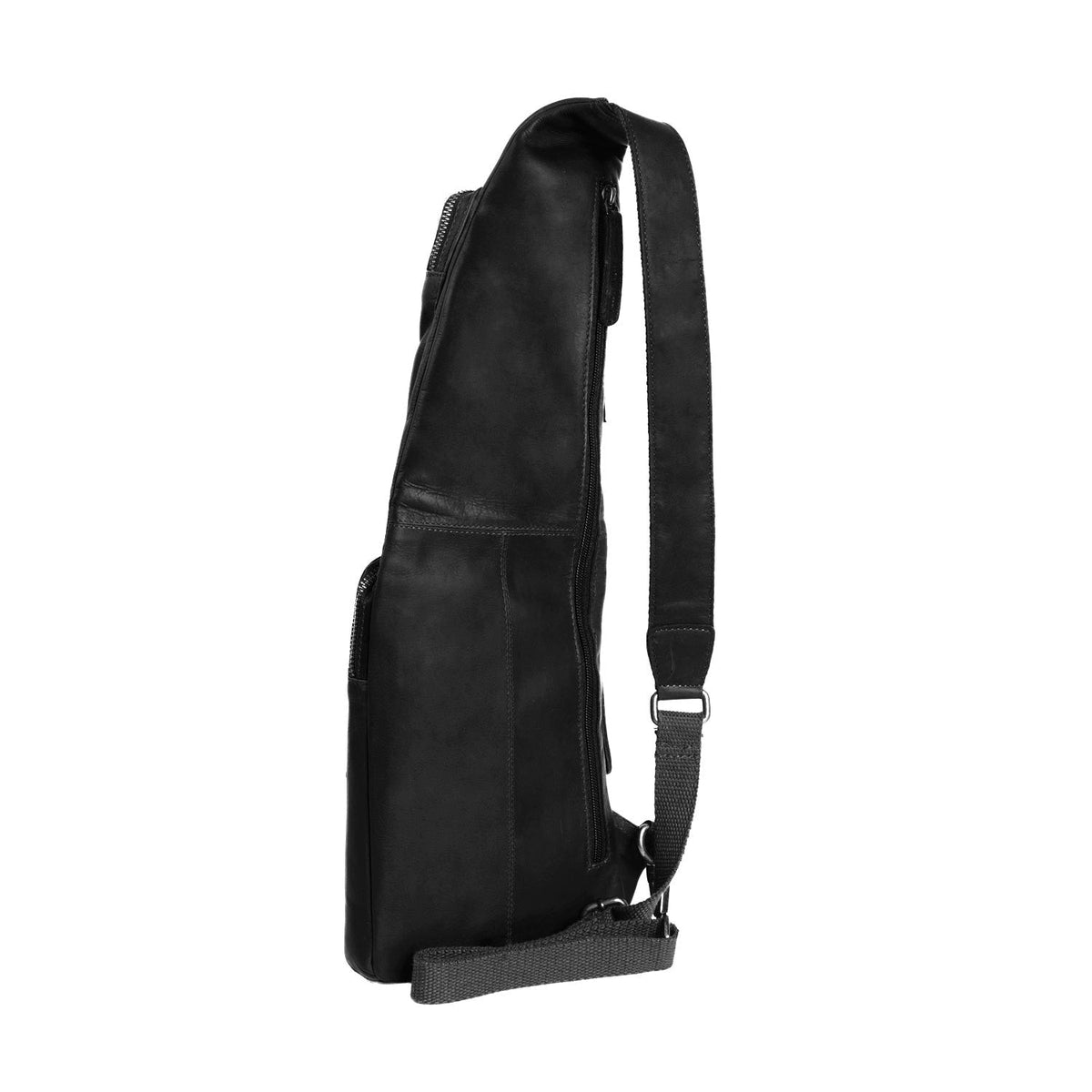 Leather Sling Bag Logan voor Dames - Structured Side Profile Showing Gusset Depth &amp; Expansion Capacity