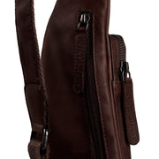 Brown Leather Sling Bag Logan voor Dames, detail view 1