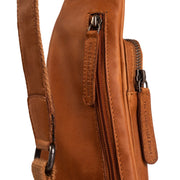 Cognac Leather Sling Bag Logan voor Dames, detail view 3