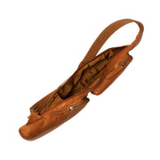 Cognac Leather Sling Bag Logan voor Dames, detail view 5
