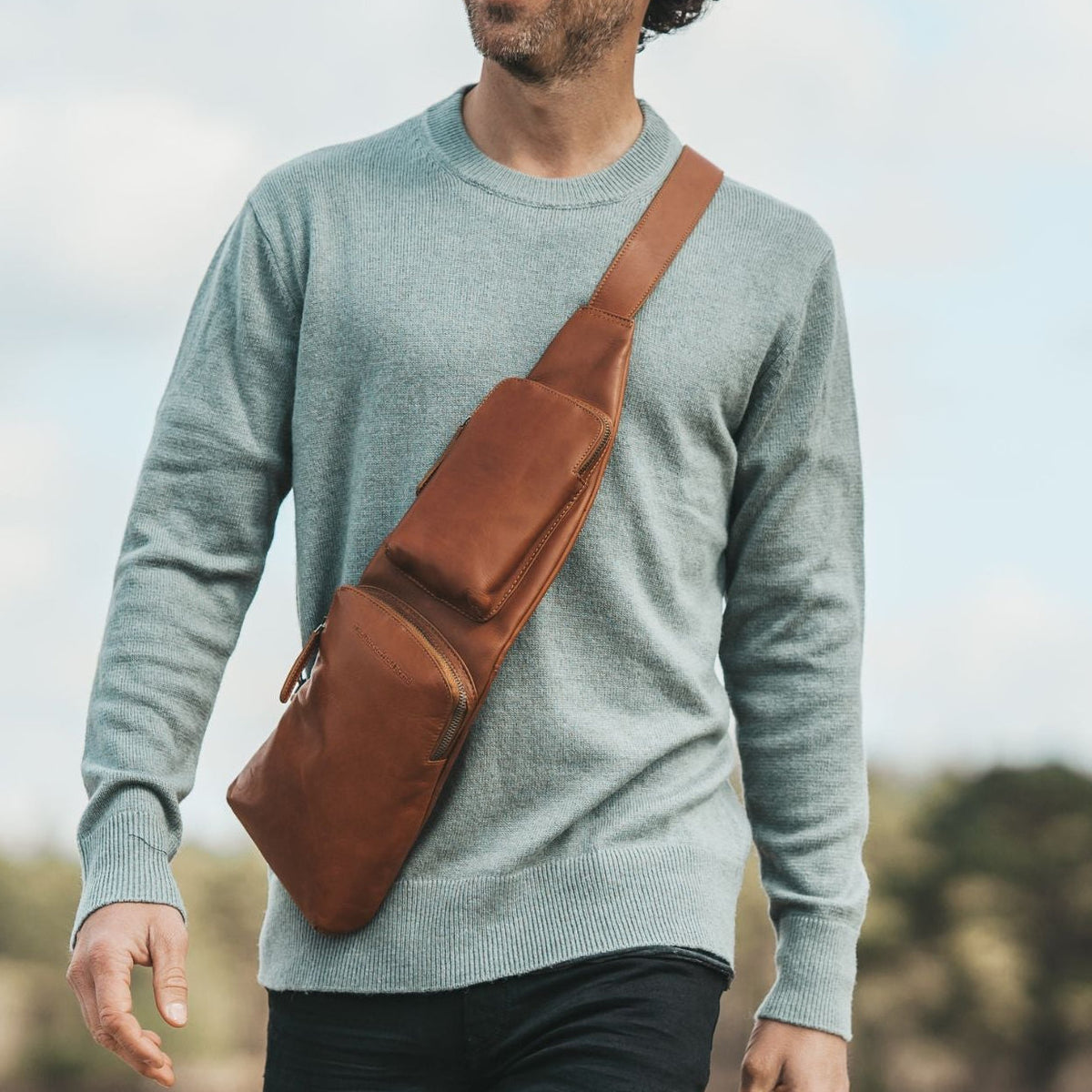 Leather Sling Bag Logan voor Dames – alternate product view 2