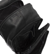 Leather Sling Bag Riga voor Dames - Structured Side Profile Showing Gusset Depth &amp; Expansion Capacity